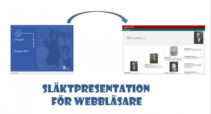 Disgen handledning - Släktpresentation för webbläsare.