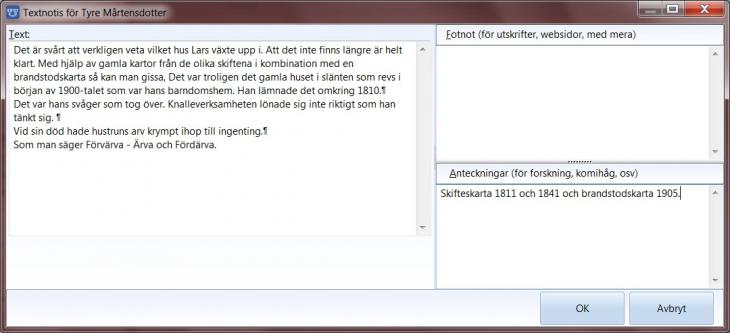 Disgen handledning - Registrera en textnotis